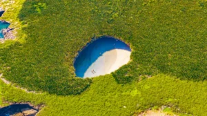 Overhead shot of Playa del Amor with Surf Mexico.